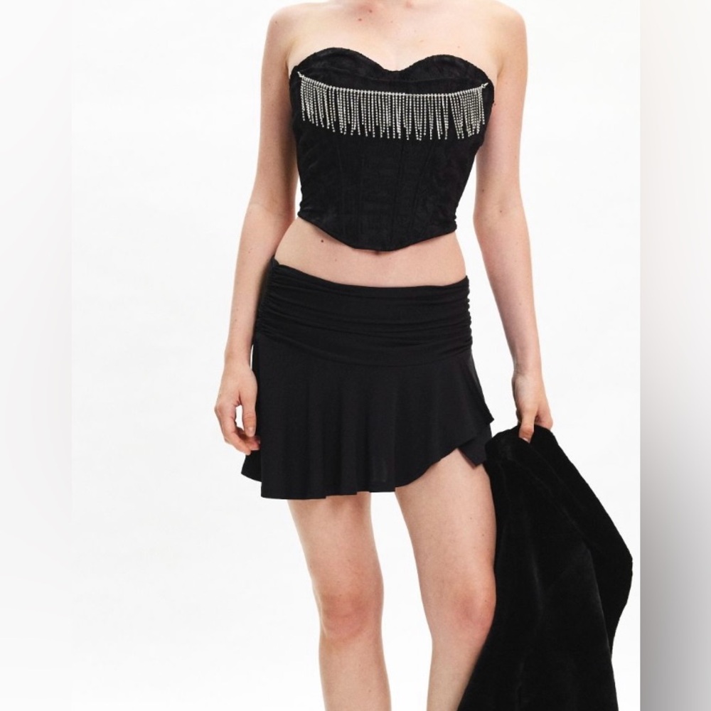 Urban Outfitters Out from Under Sabrina Rhinestone Fringe Corset